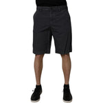Dolce & Gabbana Dark Gray Cotton Mid Waist Men Bermuda Shorts