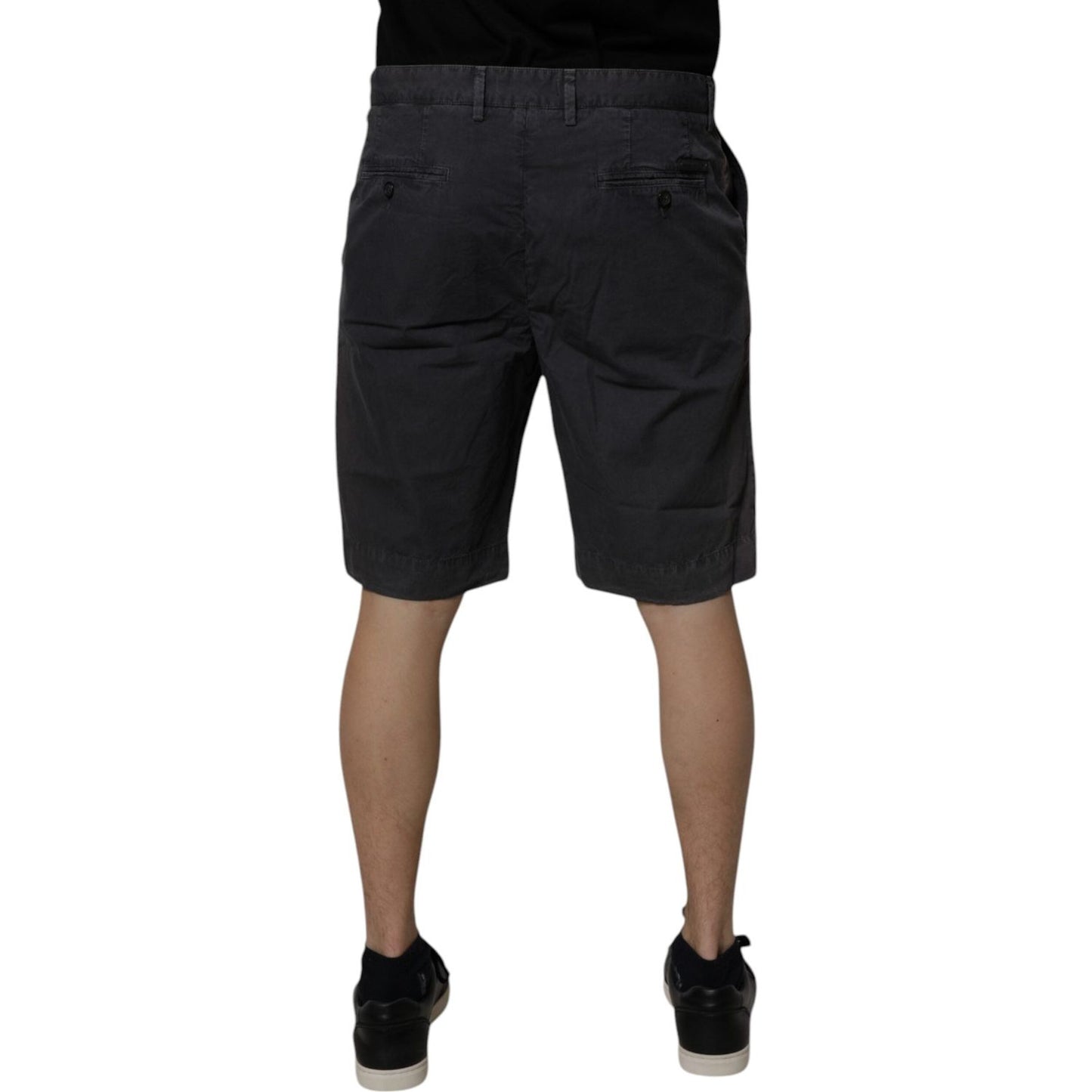 Dolce & Gabbana Dark Gray Cotton Mid Waist Men Bermuda Shorts