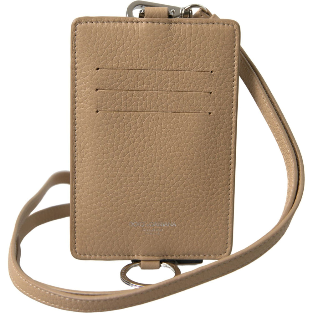 Dolce & Gabbana Dolce & Gabbana Elegant Beige Leather Cardholder Wallet BAG1105 Category-Bags,Dolce & Gabbana,Gender-Men,Material: 100% Leather,Men,New with tags,Subcategory-Wallets,Wallets - Men - Bags