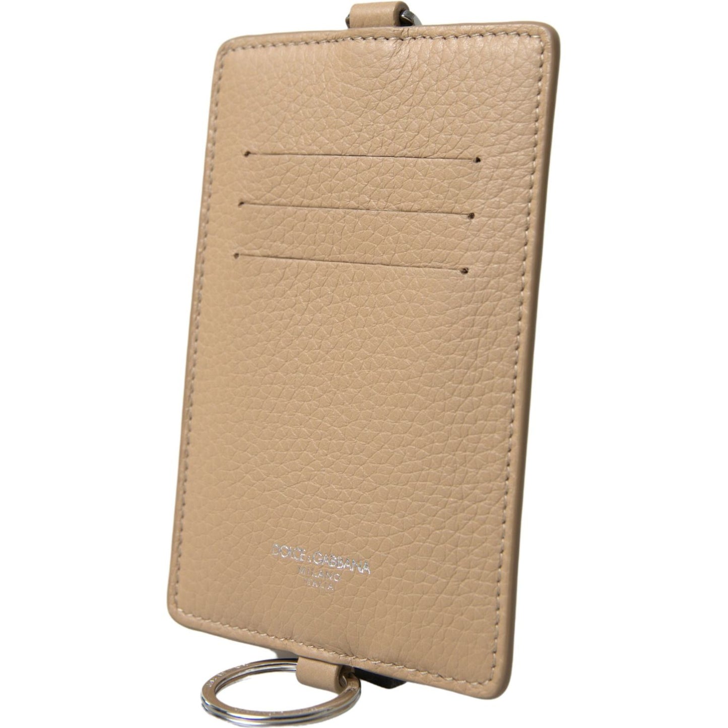 Dolce & Gabbana Dolce & Gabbana Elegant Beige Leather Cardholder Wallet BAG1105 Category-Bags,Dolce & Gabbana,Gender-Men,Material: 100% Leather,Men,New with tags,Subcategory-Wallets,Wallets - Men - Bags