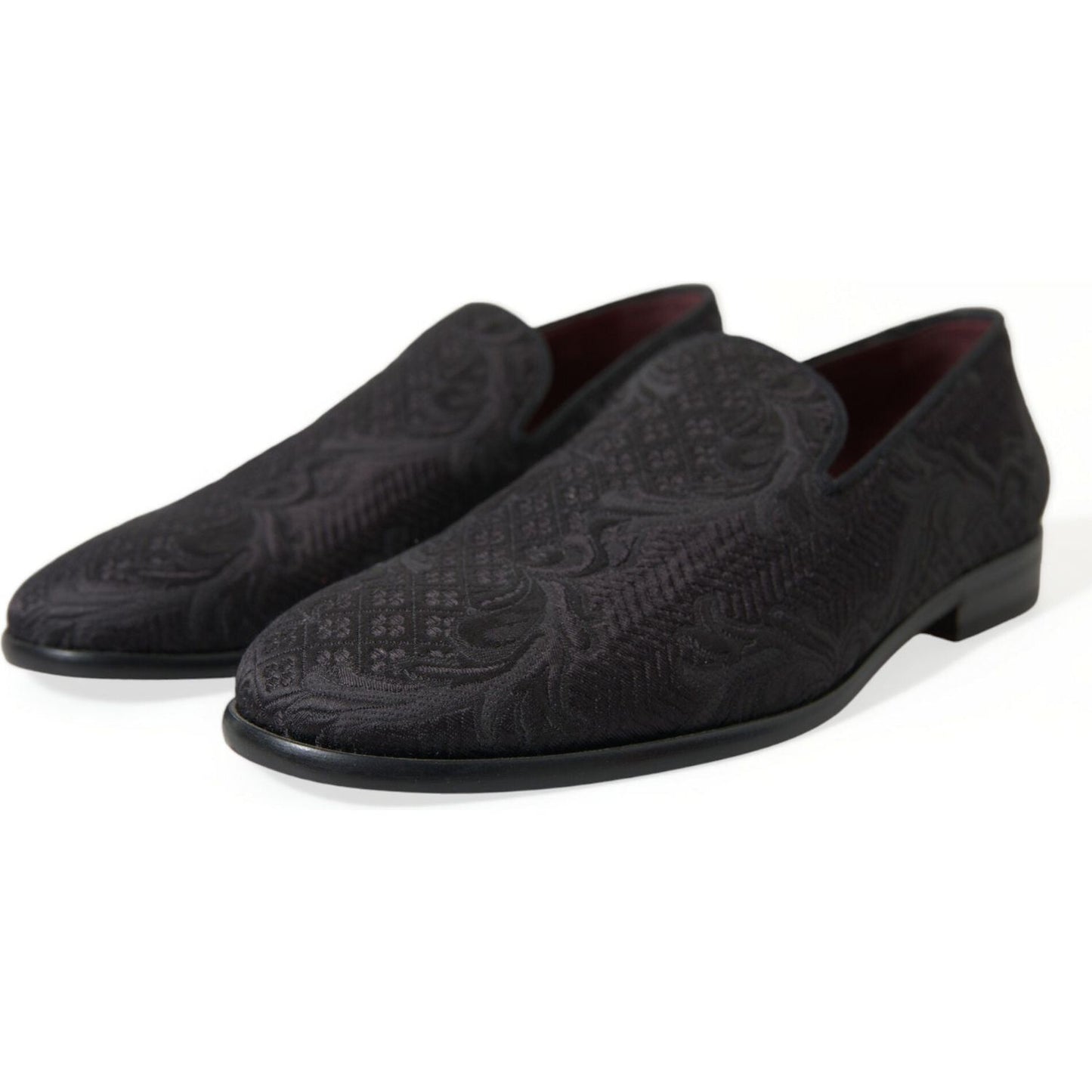Dolce & Gabbana Elegant Black Brocade Dress Loafers 1728,67345645728,Black,Dolce & Gabbana,EU40.5/US7.5,Loafers - Men - Shoes,Material: 51% Viscose 36% Cotton 4% Polyester 3% Wool 2% Acetate 2% PC 1% Nylon 1% Silk,Men,Men - Shoes,New with tags,Shoes Dolce