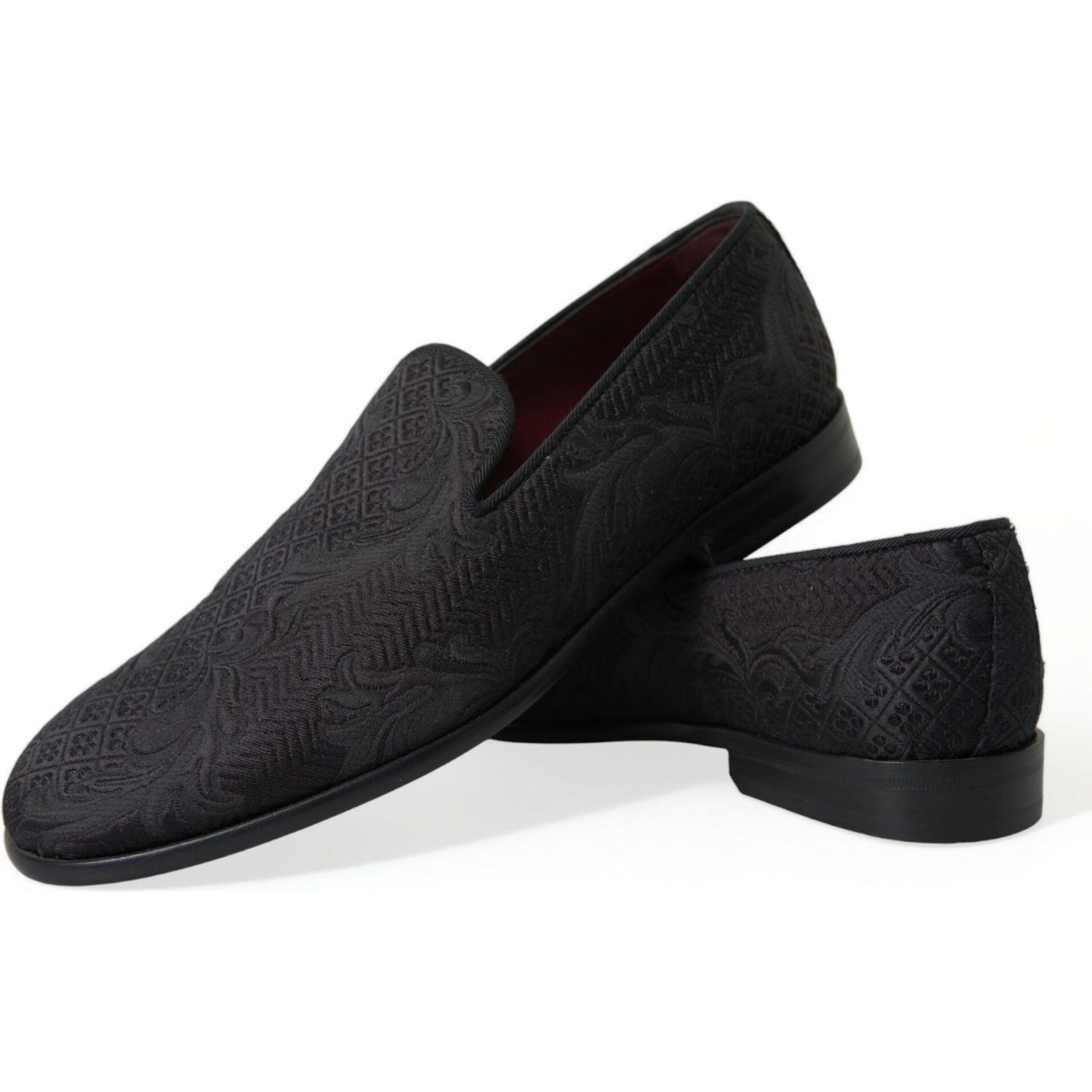 Dolce & Gabbana Elegant Black Brocade Dress Loafers 1728,67345645728,Black,Dolce & Gabbana,EU40.5/US7.5,Loafers - Men - Shoes,Material: 51% Viscose 36% Cotton 4% Polyester 3% Wool 2% Acetate 2% PC 1% Nylon 1% Silk,Men,Men - Shoes,New with tags,Shoes Dolce
