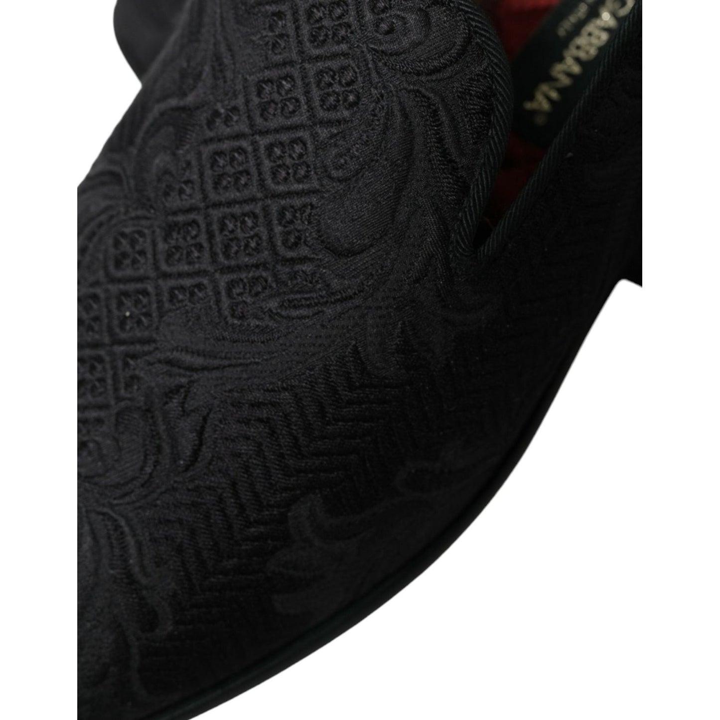 Dolce & Gabbana Elegant Black Brocade Dress Loafers 1728,67345645728,Black,Dolce & Gabbana,EU40.5/US7.5,Loafers - Men - Shoes,Material: 51% Viscose 36% Cotton 4% Polyester 3% Wool 2% Acetate 2% PC 1% Nylon 1% Silk,Men,Men - Shoes,New with tags,Shoes Dolce