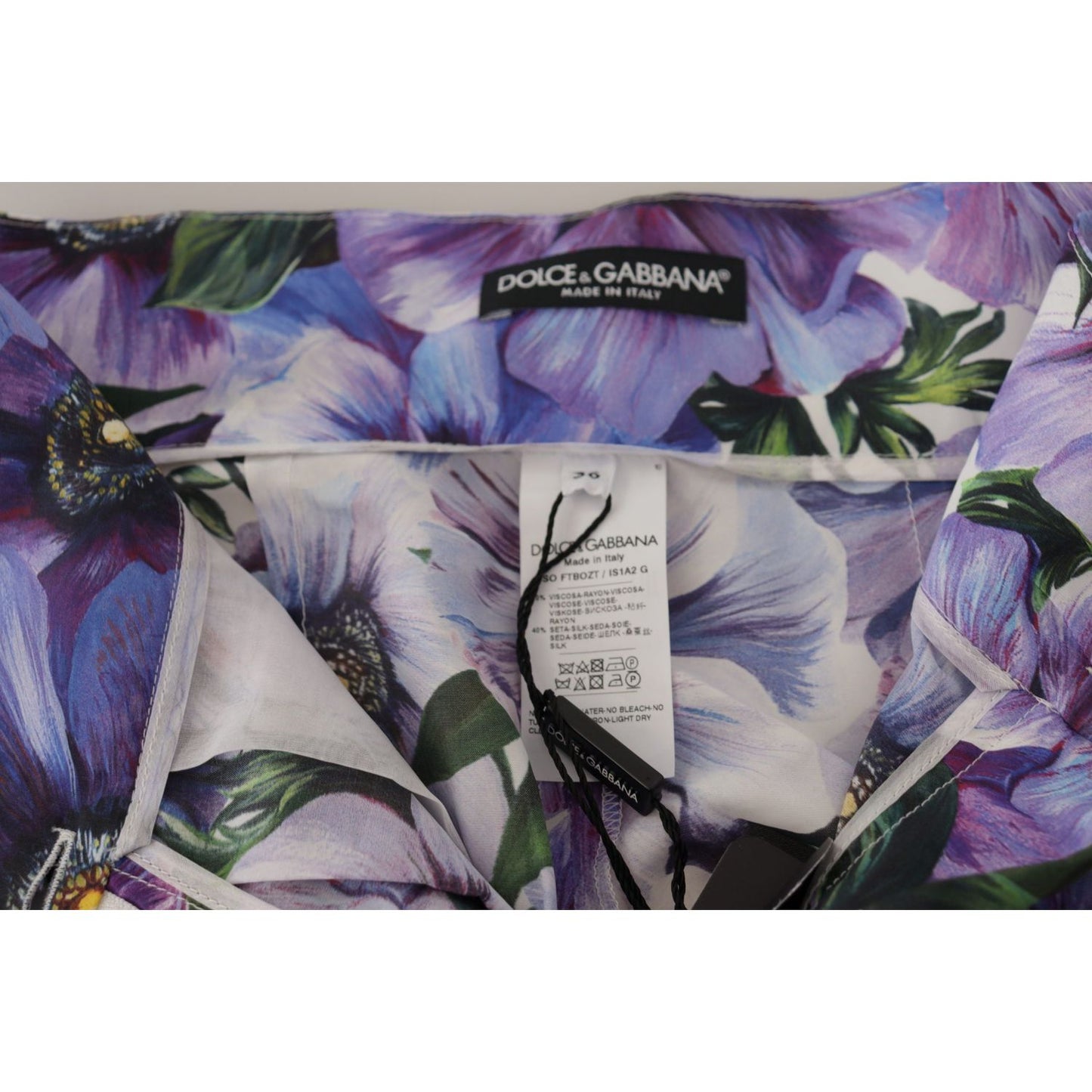 Dolce & Gabbana Elegant Floral High Waist Designer Shorts 1728,40% Silk,67345645728,Clothing,Dolce & Gabbana,IT42|M,Material: 60% Viscose,New with tags,Purple,Shorts - Women - Clothing,Women,Women - Clothing Dolce & Gabbana SKI1837- 42