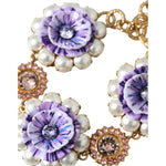Dolce & Gabbana Gold FIORI BLOOMING Floral Baroque Crystals Bracelet Necklace Dolce & Gabbana Gray