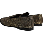 Dolce & Gabbana Dolce & Gabbana Gold Jacquard Flats Men Loafers Dress Shoes MV6574-44 1728,67345645728,Dolce & Gabbana,EU44/US11,Gold,Loafers - Men - Shoes,Material: 60% Acetate 40% Polyester,Men,Men - Shoes,Preowned / Defect,Shoes