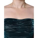 Dolce & Gabbana Green Silk Blend Satin Fitted Strapless Dress Dolce & Gabbana Dark Slate Gray