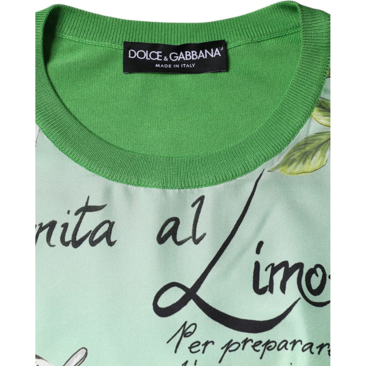 Dolce & Gabbana Dolce & Gabbana Green Silk Granita Al Limone Long Sleeves Sweater TSH86569-40 1728,67345645728,Dolce & Gabbana,Green,IT40|S,Material: 100% Silk,Preowned / Defect,Sweaters - Women - Clothing,Women