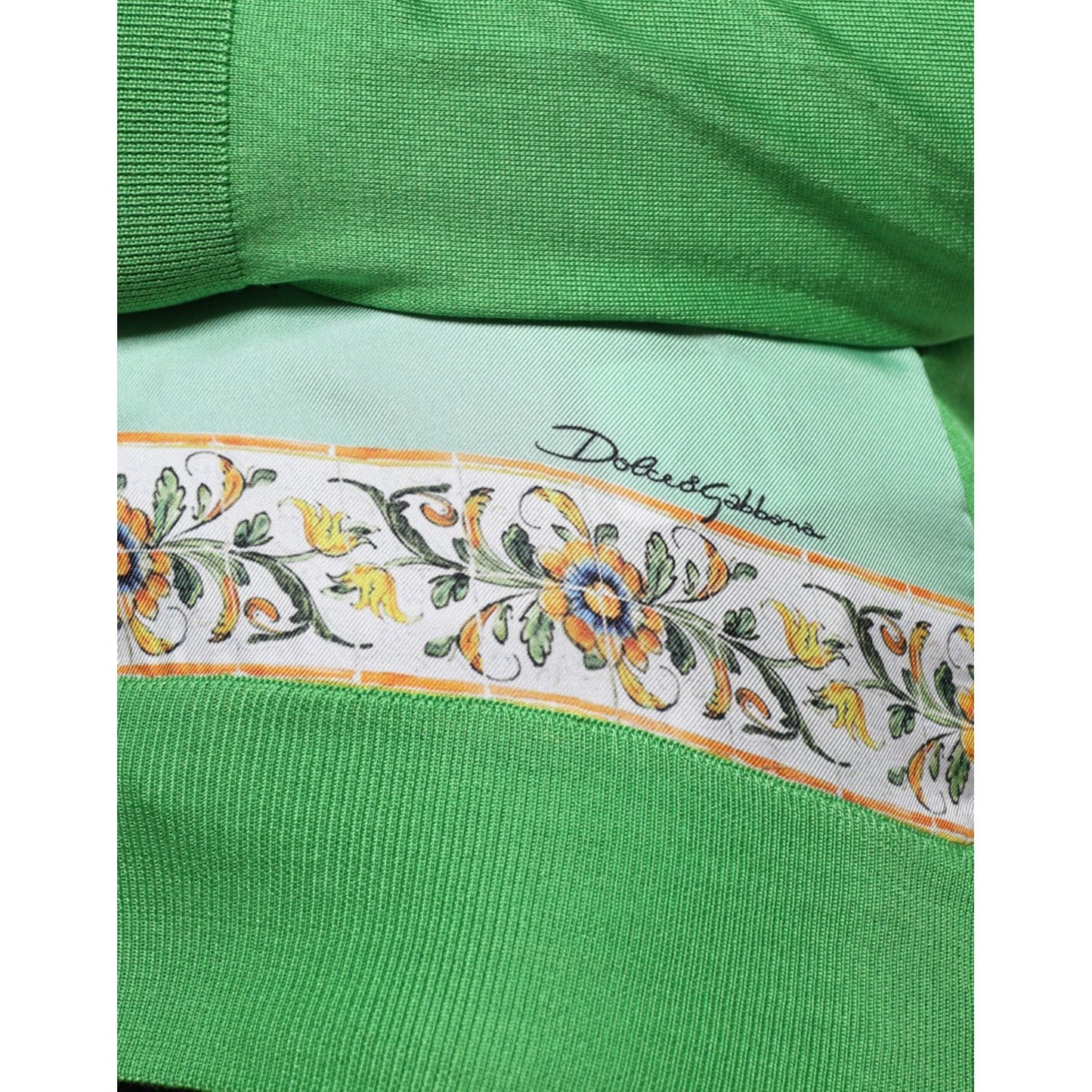 Dolce & Gabbana Dolce & Gabbana Green Silk Granita Al Limone Long Sleeves Sweater TSH86569-40 1728,67345645728,Dolce & Gabbana,Green,IT40|S,Material: 100% Silk,Preowned / Defect,Sweaters - Women - Clothing,Women