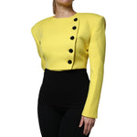 Dolce & Gabbana Lemon Yellow Wool Long Sleeves Cropped Coat Jacket 1728,67345645728,Clothing,Dolce & Gabbana,IT38 | XS,Jackets & Coats - Women - Clothing,Material: 100% Virgin Wool,New with tags,Women,Women - Clothing,Yellow Dolce & Gabbana JKT4186-38