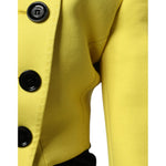 Dolce & Gabbana Lemon Yellow Wool Long Sleeves Cropped Coat Jacket 1728,67345645728,Clothing,Dolce & Gabbana,IT38 | XS,Jackets & Coats - Women - Clothing,Material: 100% Virgin Wool,New with tags,Women,Women - Clothing,Yellow Dolce & Gabbana JKT4186-38