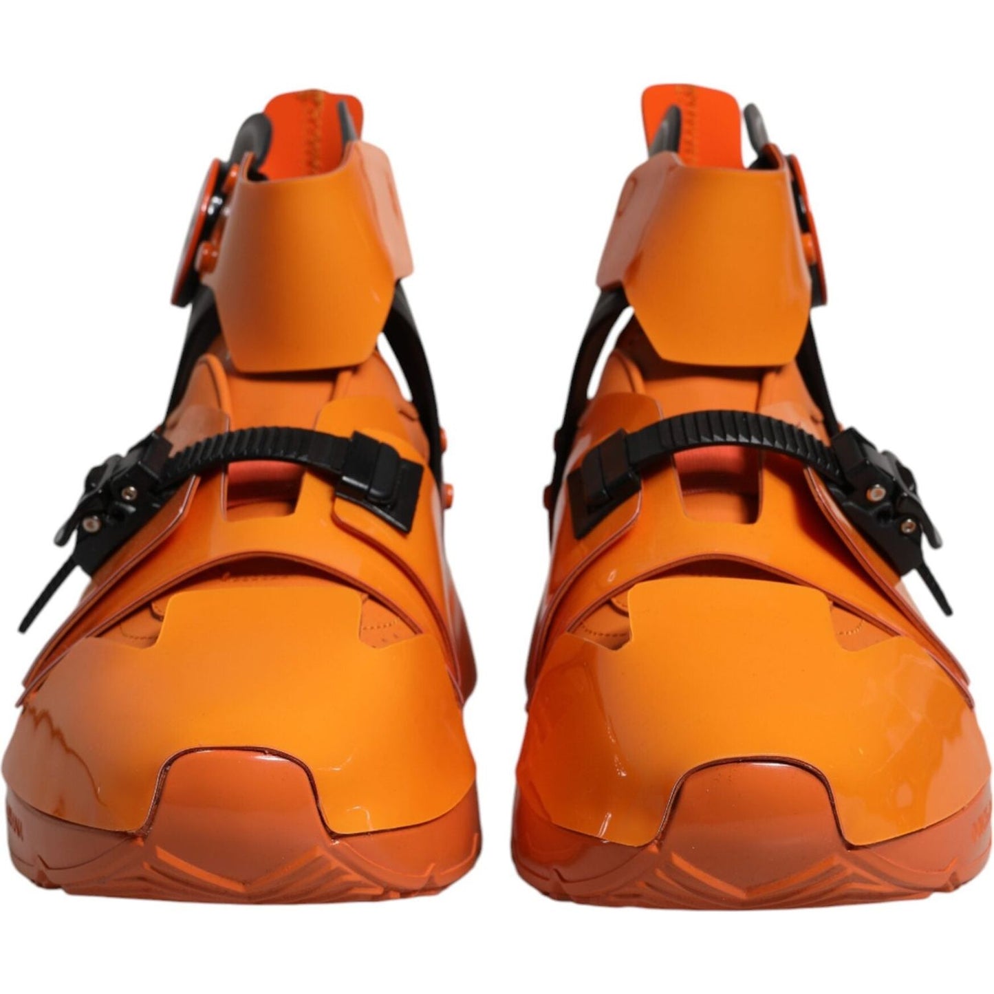 Dolce & Gabbana Dolce & Gabbana Orange Multi Panel Chunky High Top Sneakers Shoes MV6563-44 1728,67345645728,Dolce & Gabbana,EU44/US11,Material: 60% PVC 40% Calfskin Leather,Men,Men - Shoes,New with tags,Orange,Shoes,Sneakers - Men - Shoes