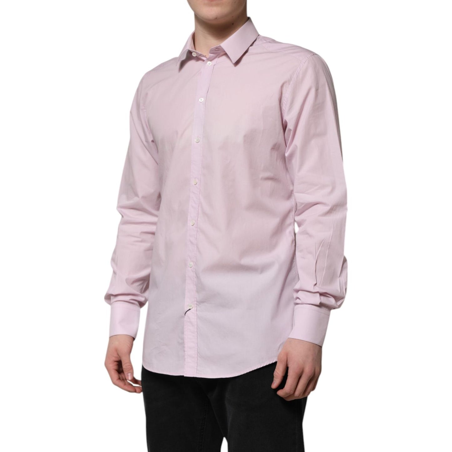 Dolce & Gabbana Dolce & Gabbana Pink Cotton GOLD Long Sleeves Dress Shirt TSH906904-41 1728,67345645728,Clothing,Dolce & Gabbana,IT41 | L,Material: 100% Cotton,Men,Men - Clothing,Pink,Preowned / Defect,Shirts - Men - Clothing