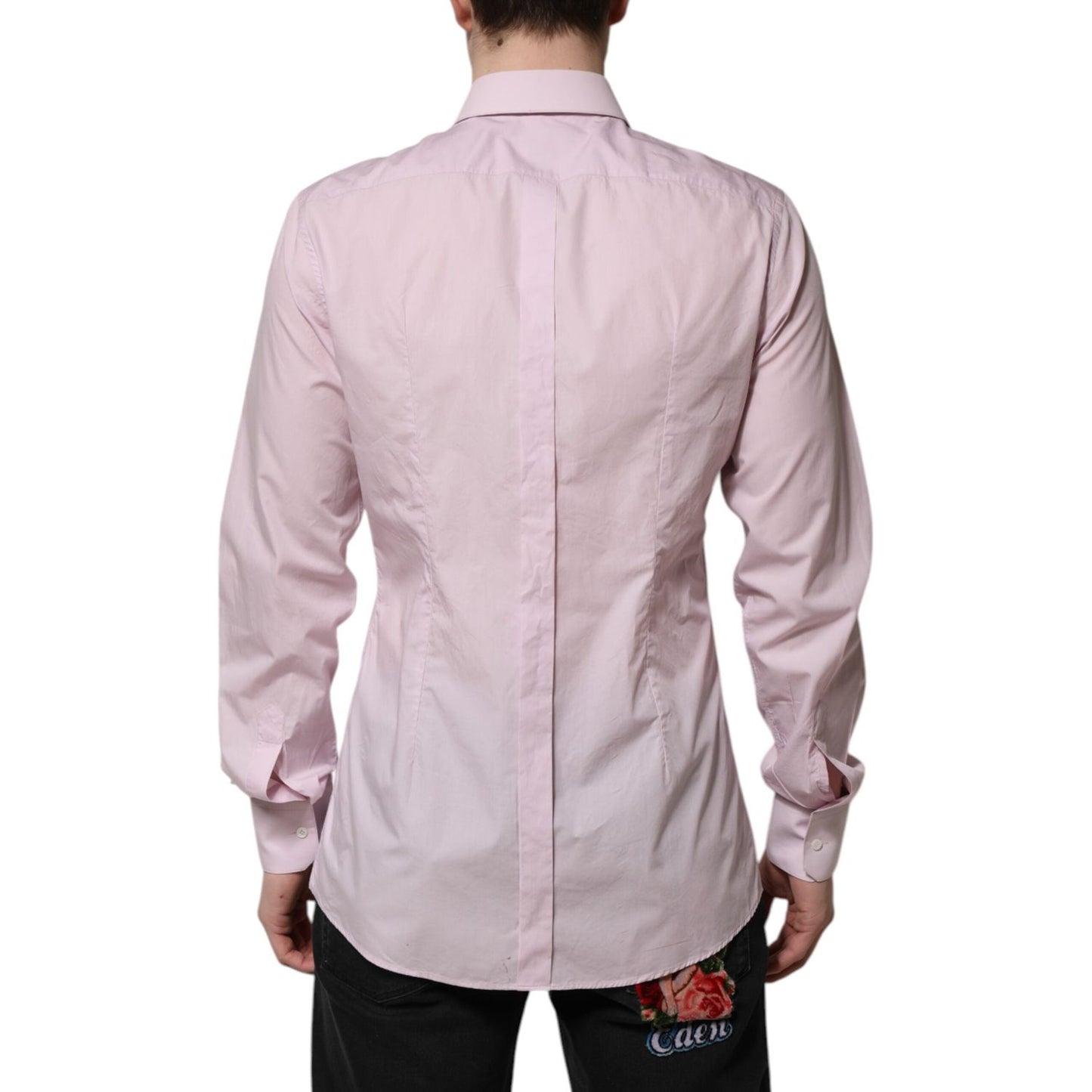 Dolce & Gabbana Dolce & Gabbana Pink Cotton GOLD Long Sleeves Dress Shirt TSH906904-41 1728,67345645728,Clothing,Dolce & Gabbana,IT41 | L,Material: 100% Cotton,Men,Men - Clothing,Pink,Preowned / Defect,Shirts - Men - Clothing