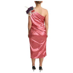 Dolce & Gabbana Pink Draped Midi Flower Applique Dress 1728,67345645728,Dolce & Gabbana,Dresses - Women - Clothing,IT46|XL,Material: 65% Acetate 29% Nylon 6% Elastane,Pink,Preowned / Defect,Women Dolce & Gabbana DR28030-46