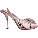 Dolce & Gabbana Dolce & Gabbana Pink Keira Crystal Heels Sandals Shoes LA11655-36 1728,67345645728,Dolce & Gabbana,EU36/US6,Material: 68% Viscose 32% Silk,Pink,Preowned / Defect,Sandals - Women - Shoes,Women