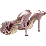 Dolce & Gabbana Dolce & Gabbana Pink Keira Crystal Heels Sandals Shoes LA11655-36 1728,67345645728,Dolce & Gabbana,EU36/US6,Material: 68% Viscose 32% Silk,Pink,Preowned / Defect,Sandals - Women - Shoes,Women