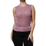 Dolce & Gabbana Dolce & Gabbana Pink Mesh See Through Sleeveless Tank Top TSH86799-44 1728,67345645728,Clothing,Dolce & Gabbana,IT44 | L,Material: 77% Viscose 23% Polyester Film Fiber,New with tags,Pink,Tops & T-Shirts - Women - Clothing,Women,Women - Clo