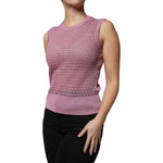 Dolce & Gabbana Dolce & Gabbana Pink Mesh See Through Sleeveless Tank Top TSH86799-44 1728,67345645728,Clothing,Dolce & Gabbana,IT44 | L,Material: 77% Viscose 23% Polyester Film Fiber,New with tags,Pink,Tops & T-Shirts - Women - Clothing,Women,Women - Clo