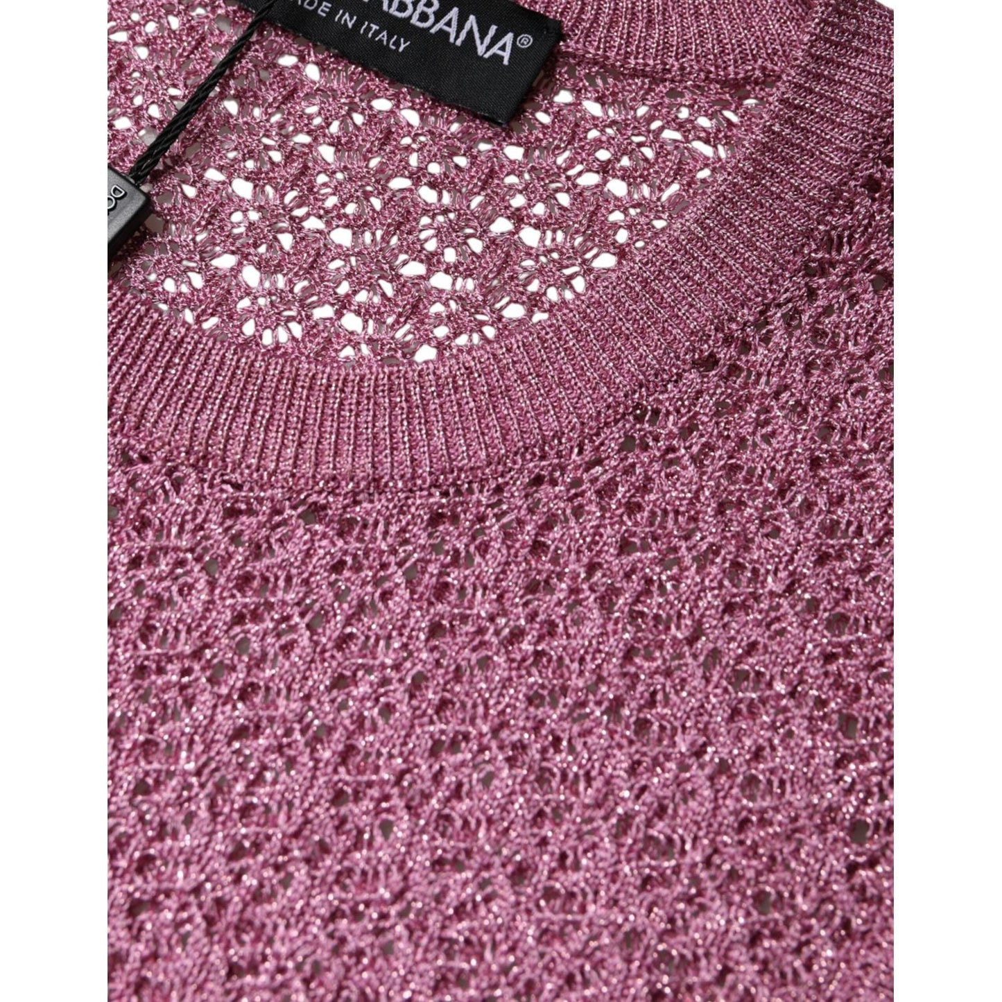Dolce & Gabbana Dolce & Gabbana Pink Mesh See Through Sleeveless Tank Top TSH86799-44 1728,67345645728,Clothing,Dolce & Gabbana,IT44 | L,Material: 77% Viscose 23% Polyester Film Fiber,New with tags,Pink,Tops & T-Shirts - Women - Clothing,Women,Women - Clo