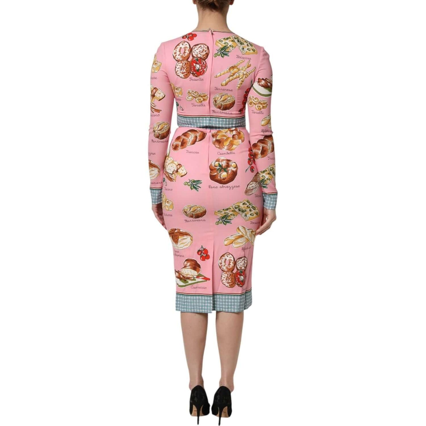 Dolce & Gabbana Pink Pastry Print Bodycon Sheath Midi Dress 1728,67345645728,Dolce & Gabbana,Dresses - Women - Clothing,IT36|XXS,IT38 | XS,IT40|S,IT42|M,IT44 | L,IT46|XL,IT48|XXL,Material: 95% Silk 5% Elastane,New with tags,Pink,Women Dolce & Gabbana DR81