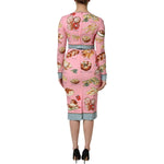 Dolce & Gabbana Pink Pastry Print Bodycon Sheath Midi Dress 1728,67345645728,Dolce & Gabbana,Dresses - Women - Clothing,IT36|XXS,IT38 | XS,IT40|S,IT42|M,IT44 | L,IT46|XL,IT48|XXL,Material: 95% Silk 5% Elastane,New with tags,Pink,Women Dolce & Gabbana DR81