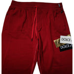 Dolce & Gabbana Red Logo Tape Cotton Jogger Sweatpants Pants