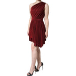 Dolce & Gabbana Red One Shoulder Pleated A-line Mini Dress Dolce & Gabbana Dark Red