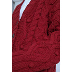Dolce & Gabbana Dolce & Gabbana Red Wool Knit Button Down Cardigan Sweater JKT3569-42 1728,67345645728,Dolce & Gabbana,IT42|M,Material: 100% Virgin Wool,Preowned / Defect,Red,Sweaters - Women - Clothing,Women