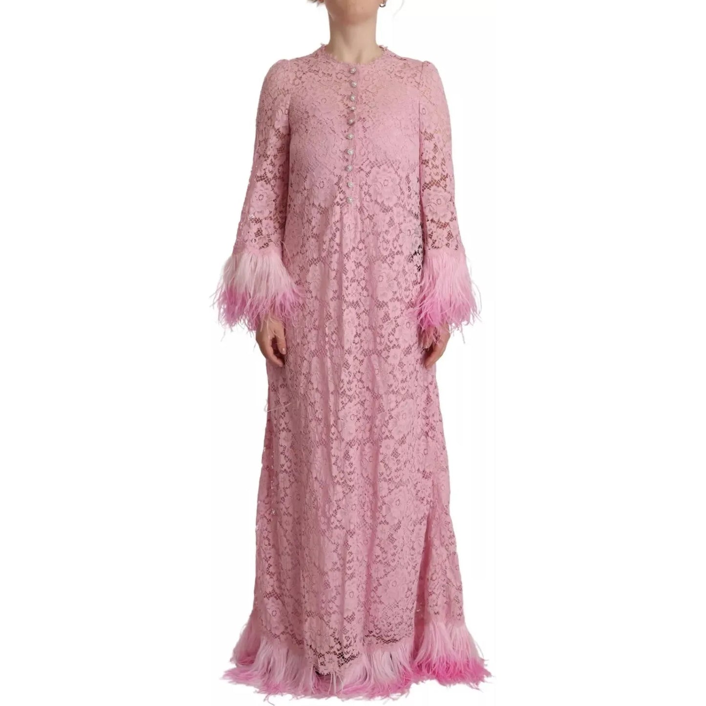 Dolce & Gabbana Shift Lilac Lace Feathers Long Sleeves Dress 1728,51% Cotton 41% Viscose 8% Nylon,67345645728,Clothing,Dolce & Gabbana,Dresses - Women - Clothing,IT40|S,Preowned / Defect,Purple,Women,Women - Clothing Dolce & Gabbana DR28645