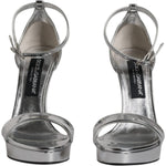 Dolce & Gabbana Dolce & Gabbana Silver KEIRA Heels Ankle Strap Sandals Shoes LA12033-39 1728,67345645728,Dolce & Gabbana,EU39/US8.5,Material: 60% Polyurethane 40% Polyester,Preowned / Defect,Sandals - Women - Shoes,Shoes,Silver,Women,Women - Shoes