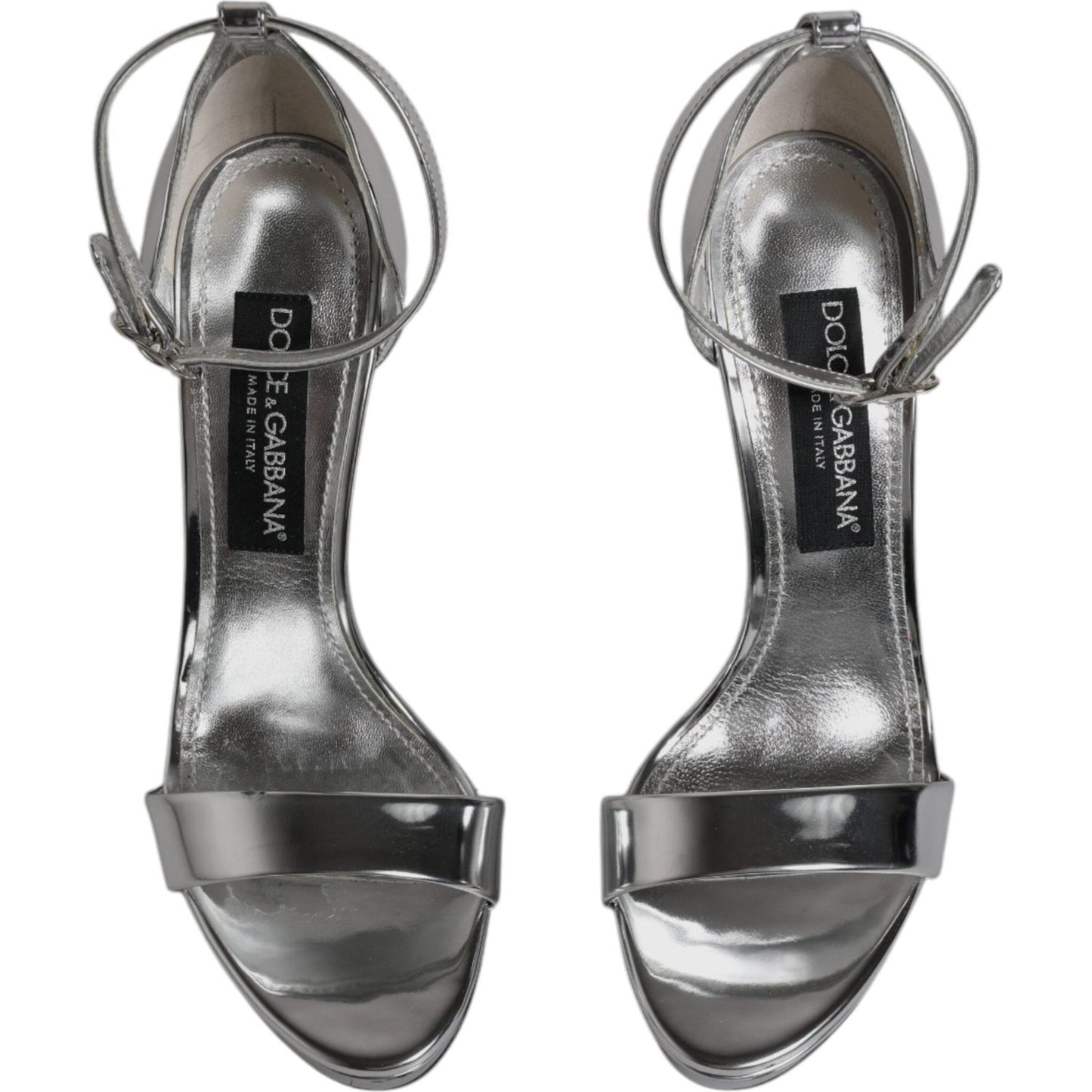 Dolce & Gabbana Dolce & Gabbana Silver KEIRA Heels Ankle Strap Sandals Shoes LA12033-39 1728,67345645728,Dolce & Gabbana,EU39/US8.5,Material: 60% Polyurethane 40% Polyester,Preowned / Defect,Sandals - Women - Shoes,Shoes,Silver,Women,Women - Shoes