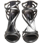 Dolce & Gabbana Silver Keira Leather Heels Sandals Shoes Dolce & Gabbana Dark Slate Gray
