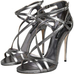 Dolce & Gabbana Silver Keira Leather Heels Sandals Shoes Dolce & Gabbana Dim Gray