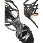 Dolce & Gabbana Silver Keira Leather Heels Sandals Shoes Dolce & Gabbana Dark Slate Gray