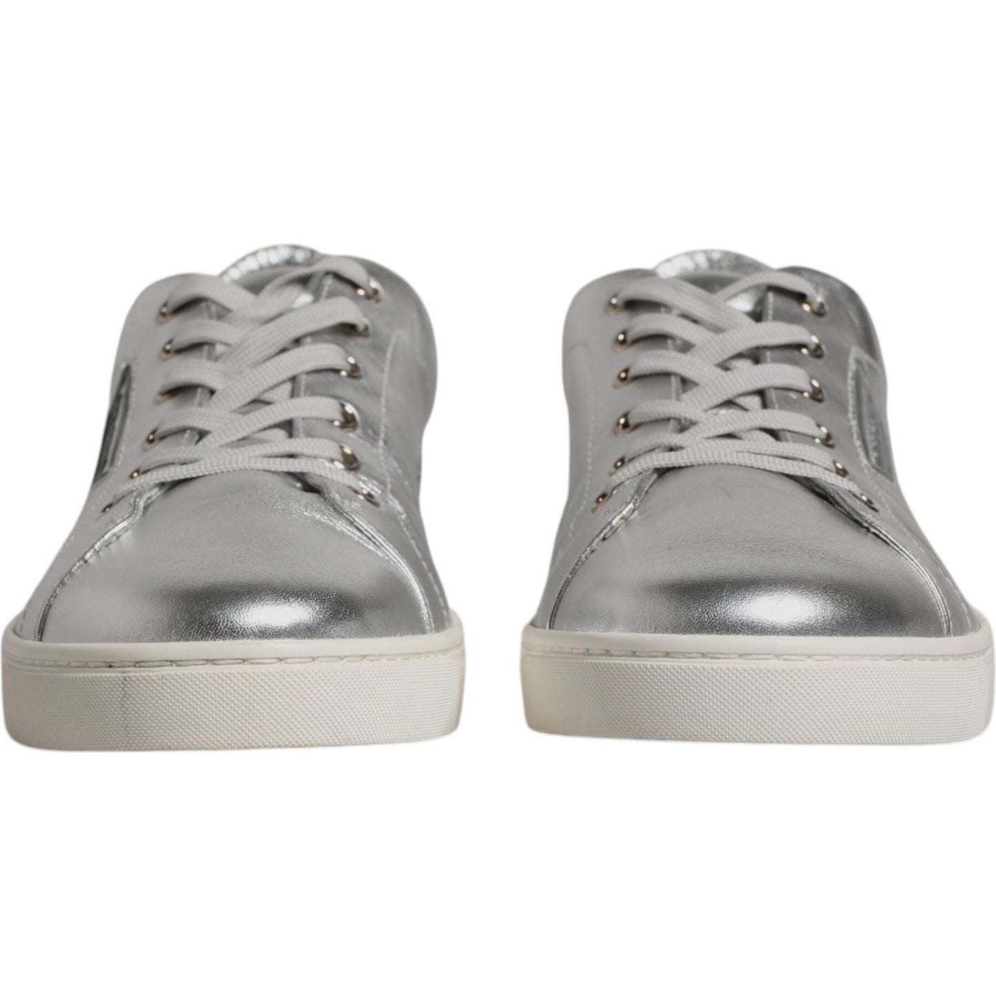 Dolce & Gabbana Dolce & Gabbana Silver London Low Top Leather Sneakers Shoes MV6421-43 1728,67345645728,Dolce & Gabbana,EU43/US10,Material: 100% Calf Leather,Men,Preowned / Defect,Silver,Sneakers - Men - Shoes