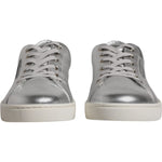 Dolce & Gabbana Dolce & Gabbana Silver London Low Top Leather Sneakers Shoes MV6421-43 1728,67345645728,Dolce & Gabbana,EU43/US10,Material: 100% Calf Leather,Men,Preowned / Defect,Silver,Sneakers - Men - Shoes