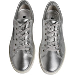 Dolce & Gabbana Dolce & Gabbana Silver London Low Top Leather Sneakers Shoes MV6421-43 1728,67345645728,Dolce & Gabbana,EU43/US10,Material: 100% Calf Leather,Men,Preowned / Defect,Silver,Sneakers - Men - Shoes