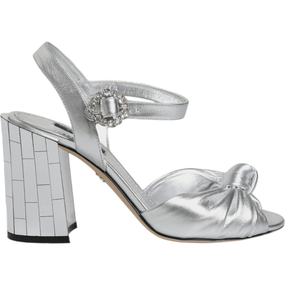 Dolce & Gabbana Silver Mirror Heels KEIRA Sandals Shoes Dolce & Gabbana Gray