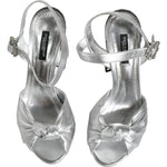 Dolce & Gabbana Silver Mirror Heels KEIRA Sandals Shoes Dolce & Gabbana Dark Gray