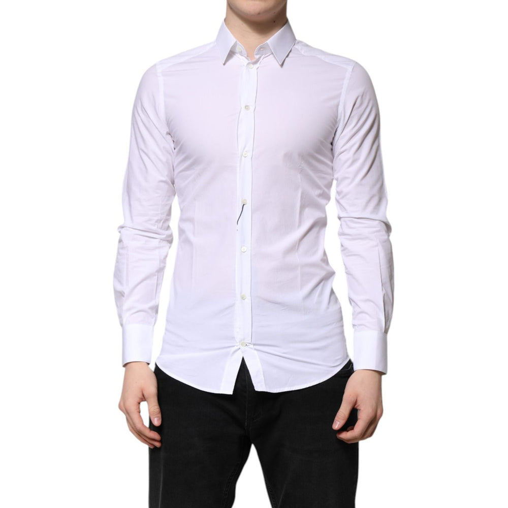 Dolce & Gabbana Dolce & Gabbana White GOLD Cotton Long Sleeve Formal Shirt TSH906917-39 1728,67345645728,Clothing,Dolce & Gabbana,IT39 | S,Material: 100% Cotton,Men,Men - Clothing,Preowned / Defect,Shirts - Men - Clothing,White