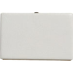 Dolce & Gabbana White Leather Gold Frame Clutch Evening Party Purse Bag Dolce & Gabbana Light Gray