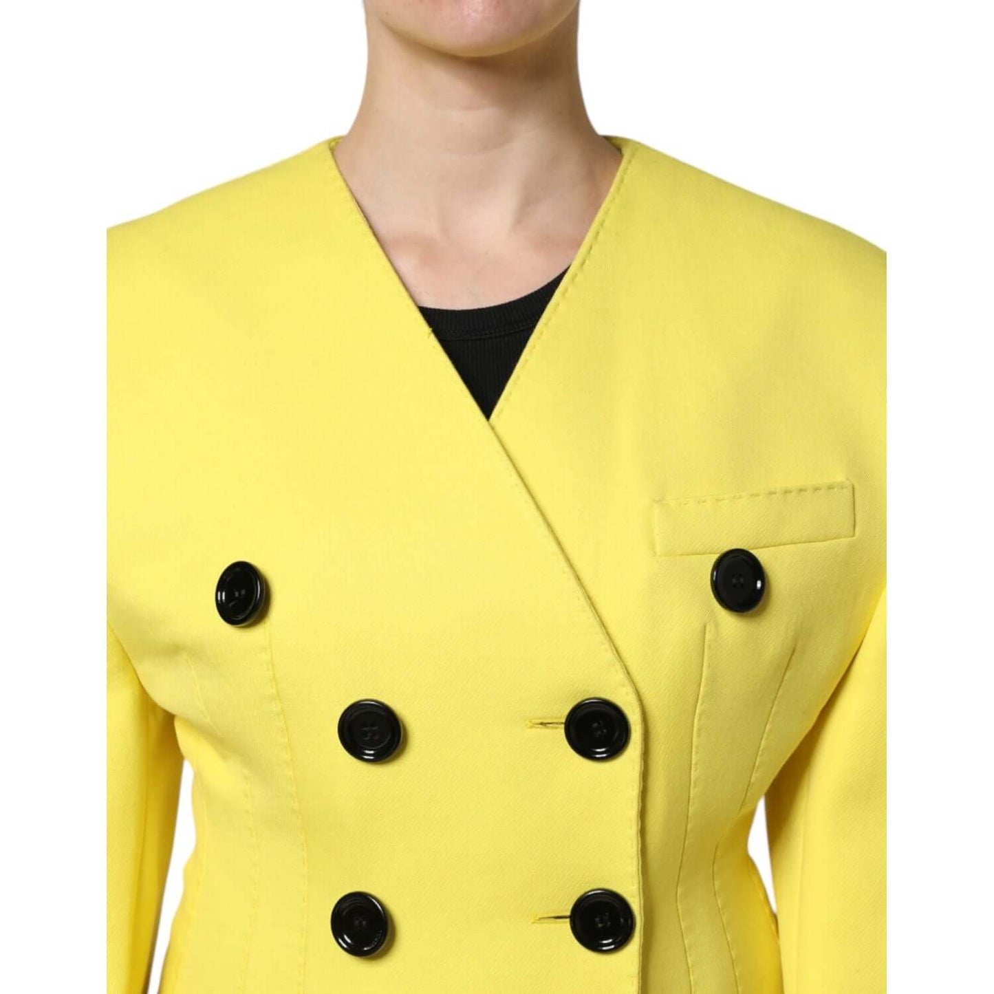 Dolce & Gabbana Dolce & Gabbana Yellow Double Breasted Trench Coat Jacket JKT41446-36 1728,67345645728,Dolce & Gabbana,IT36|XXS,IT38 | XS,IT40|S,IT42|M,IT44 | L,IT46|XL,Jackets & Coats - Women - Clothing,Material: 100% Virgin Wool,New with tags,Women,Yell
