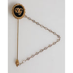 Dolce & Gabbana Lapel Pin DG Logo Gold Chain Mens Accessories Brooch SMY11006
