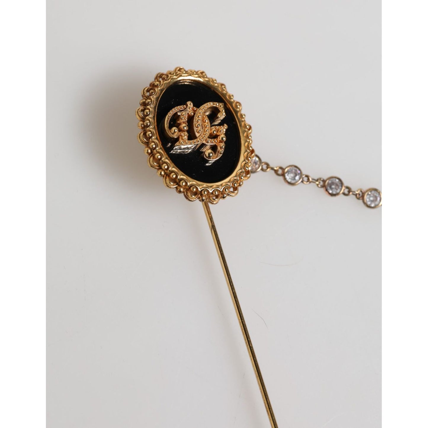 Dolce & Gabbana Lapel Pin DG Logo Gold Chain Mens Accessories Brooch SMY11006