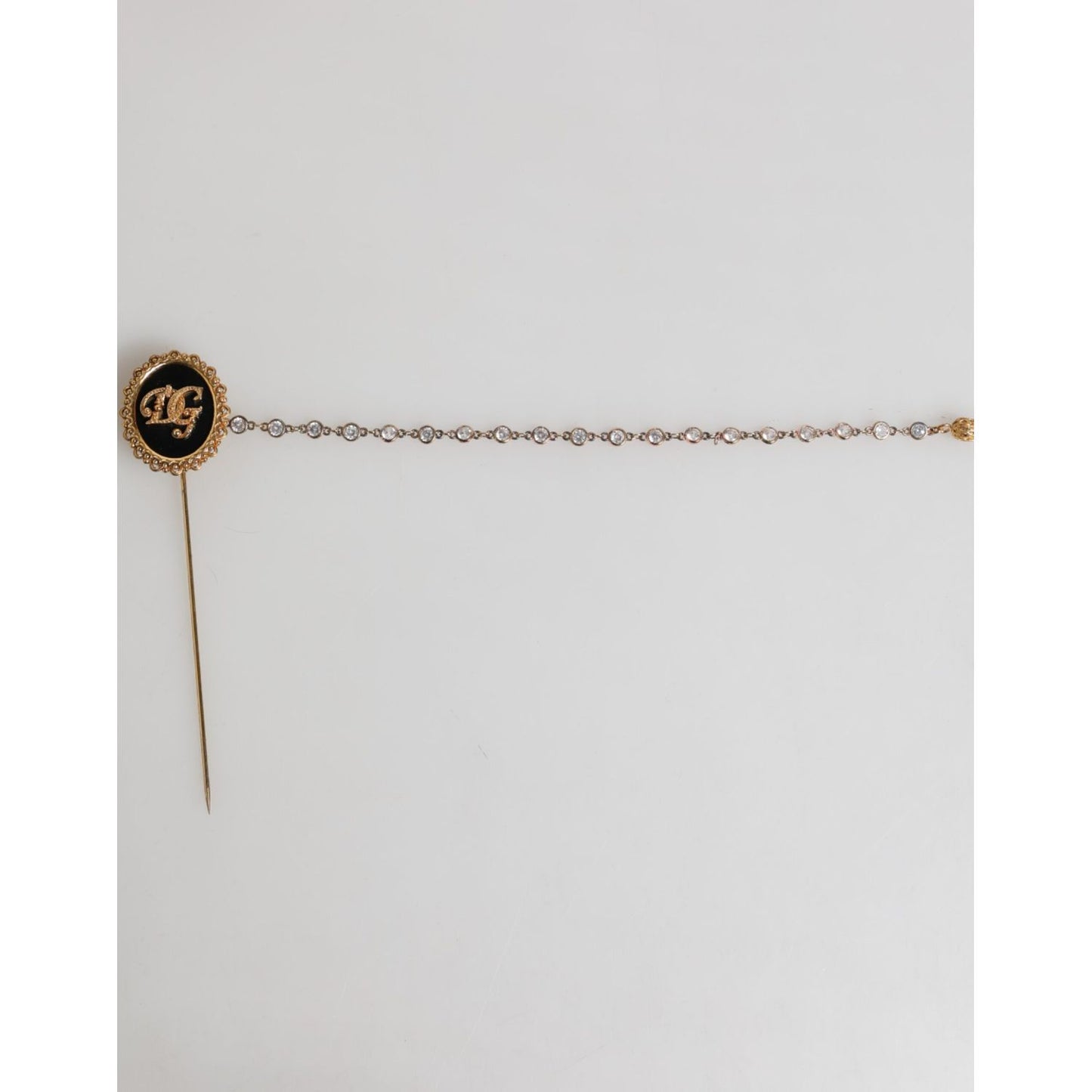 Dolce & Gabbana Lapel Pin DG Logo Gold Chain Mens Accessories Brooch SMY11006