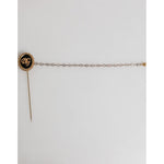 Dolce & Gabbana Lapel Pin DG Logo Gold Chain Mens Accessories Brooch SMY11006