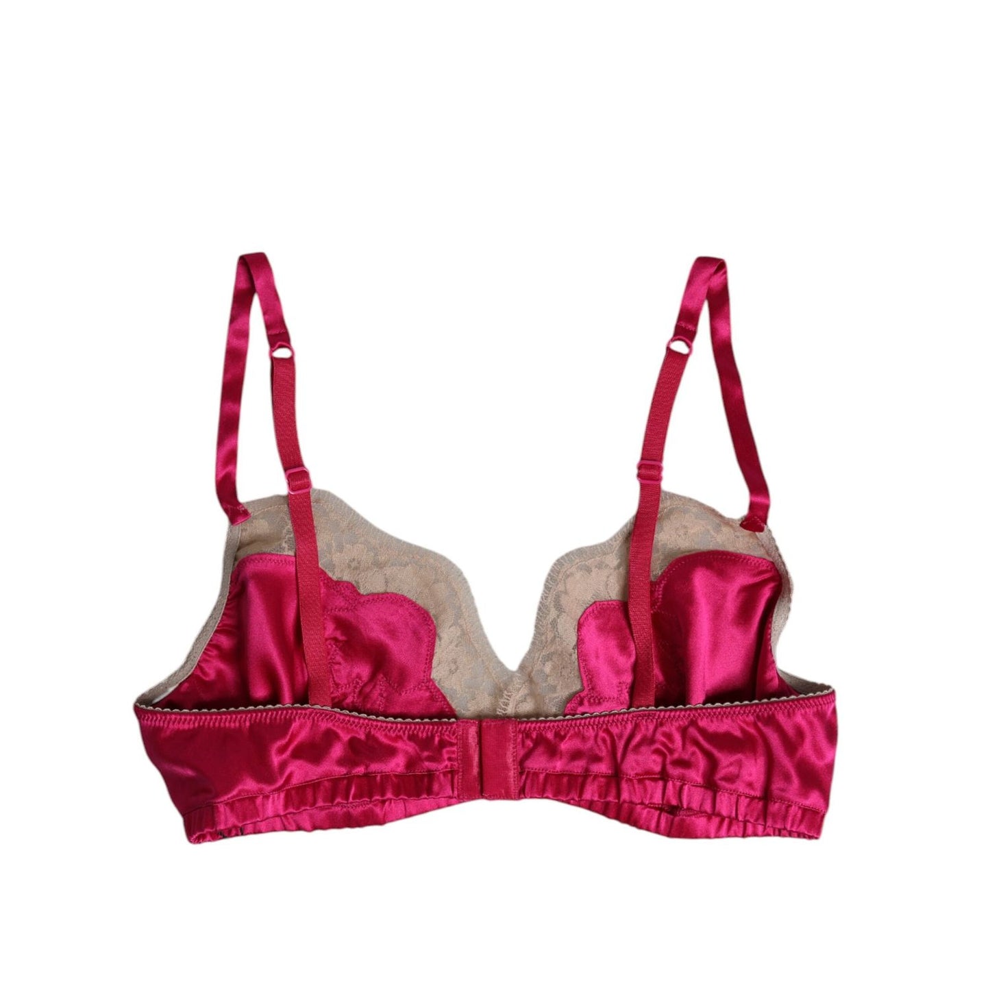 Dolce & Gabbana Magenta Floral Lace Silk Non Wire Bra Underwear BIK1409-2