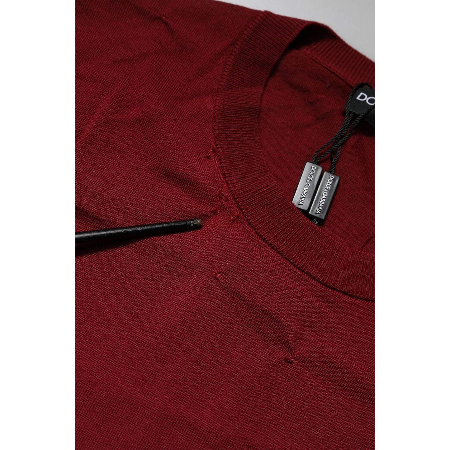 Dolce & Gabbana Maroon Cashmere Crew Neck Sweatshirt Sweater TSH90549-54