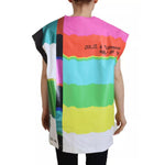 Dolce & Gabbana Multicolor Print Blouse Cotton Tank TV Print T-shirt TSH83240-36